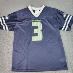 Seattle Seahawks Football Jersey Boys XL Blue NFL Team Apparel Wilson 3