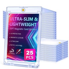 25Pcs Heavy Duty Magnetic Trading Card Holders 35pt One-Touch Hard UV Protection