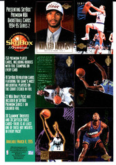1994-95 Skybox Premium NBA Basketball Series 2 Uncut Promo 7″ x 10 1/2″ Sheet
