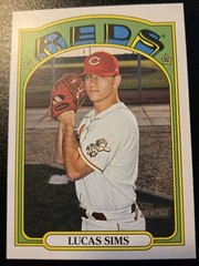 2021 Topps Heritage Baseball Lucas Sims #327 Cincinnati Reds