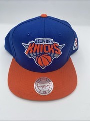 New York Knicks MBA Hat Mitchell & Ness Snapback Blue Orange White Basketball