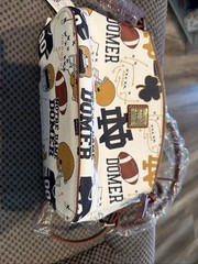 Dooney & Bourke Notre Dame Fighting Irish Football Crossbody Bag Navy Gold