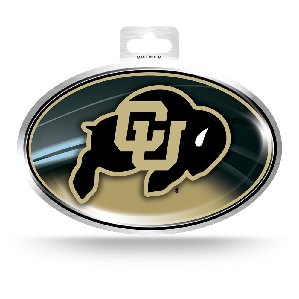 Colorado Buffaloes Metallic Oval Decal Sticker Full Color 3×5 Inches