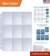 36 Pack 9 Pocket Page Protectors, Trading Card Sleeves for 3 Ring Binder, Bas…
