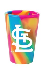 ST. LOUIS CARDINALS TIE DYE 1.5 OZ SILICONE SHOT GLASS WINCRAFT
