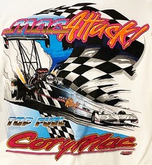 VRHTF RARE VTG ORIGINAL “CORY MAC MAC ATTACK TOP FUEL DRAGSTER” LARGE T SHIRT