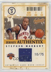2004-05 Fleer Authentix Jersey Numbered to 75 10/75 Stephon Marbury #JA-SM 02l6