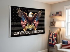 MAGJIUKE 250 Years of Freedom American Flag 3×5 Single-sided 3x5Ft, Black