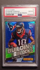 2013 DeANDRE HOPKINS ROOKIE PANINI BUILDING BLOCKS BLUE PRIZM PSA 10 GEM MINT #2