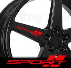 (Set of 4) SPORT Hash Style Car Rims Wheel Racing Sticker Decals – MANY COLORS!!