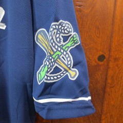 Stockton Ports Promotional Adventures Blue BaseballJersey Lovaotti 23