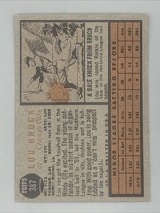1962 Topps Lou Brock #387 Rookie Cubs Miscut No Creases Tiny Corner Touch Sharp!