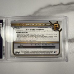 Yordany De Los Santos 2022 Bowman Chrome Prospect Auto Refractor #’d /499 PSA 9
