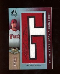 2007 UD By the Letter Rookie Signature #152 Micah Owings Signed Auto/75