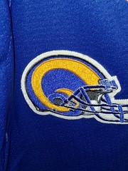 vintage st louis rams majestic baseball jersey blue