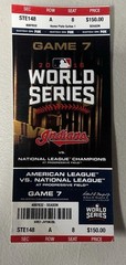 2016 GM 7 World Series Ticket Duplicate Chicago Cubs & Cleveland + Free Towel