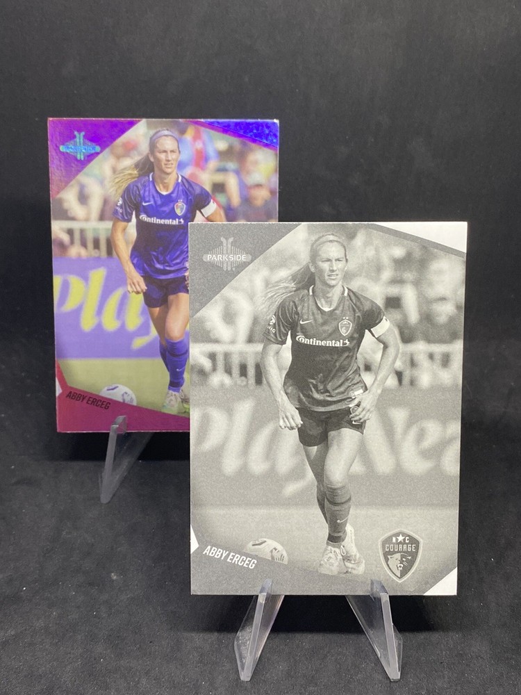 Abby Erceg 2 SP Card Lot 2022 Parkside NWSL Black & White, Foil #198 NC Courage