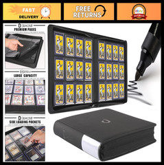 12 Pocket Top Loader Binder for Trading Cards – Fits 480 Cards, Classic Black