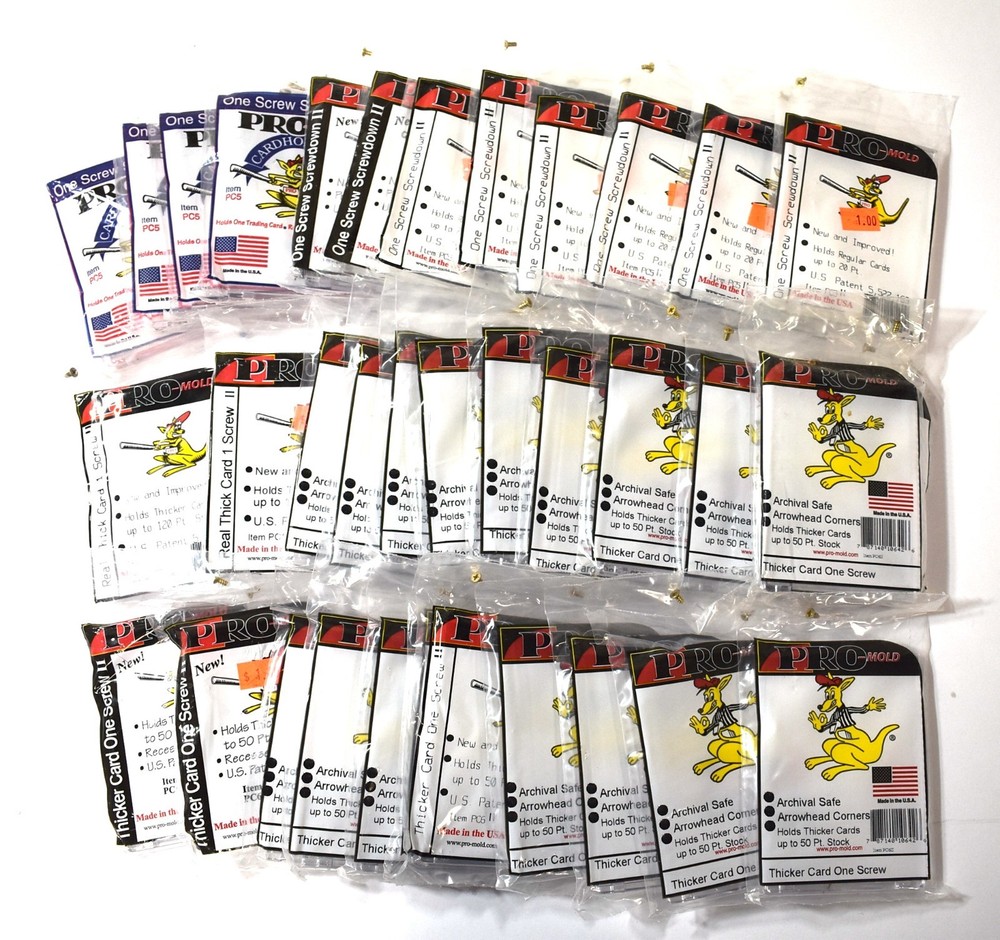 Lot Of (35) Pro-Mold One Screw Screwdown Holders Cases Standard Size Cards MIXED