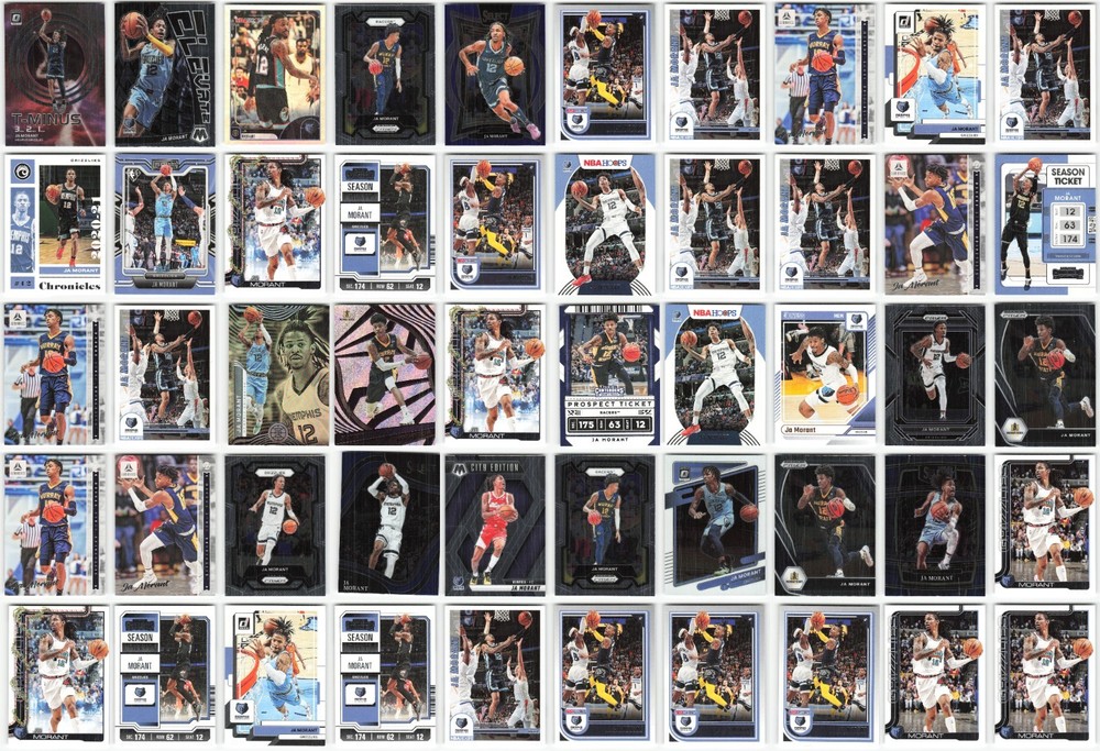 Ja Morant Memphis Grizzlies Lot of 50 NBA Basketball Cards – Exact Cards Shown