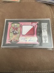 2021 Certified Freshman Fabric Signatures Mirror Pink 90/99 Trey Lance Auto
