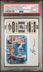 2022 Panini Contenders Optic #102 Aidan Hutchinson Variant Auto Silver RC PSA 10