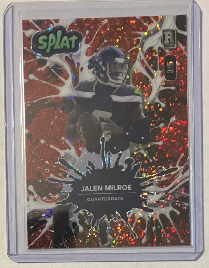 2025 Wild Card Jalen Milroe Splat /5 Rookie Card RC Seattle Seahawks QB