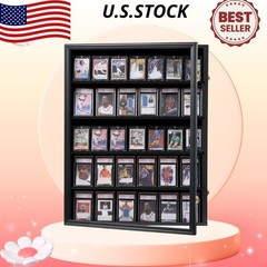Championship Ring Display Case with LED Light – Holds 25 Rings & Baseballs