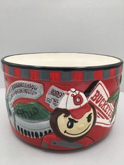 Cheryl & Co. Buckeye Traditions 3D graphics 5″ T x 8 1/4″ W party/tailgate bowl