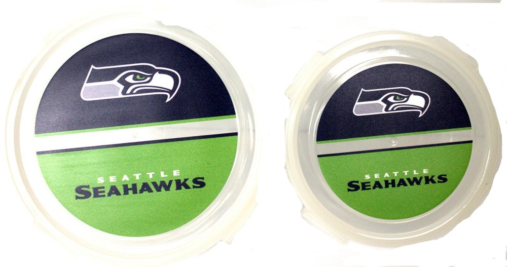 Seattle Seahawks Set of 2 Food Storage Containers 6×3.25 & 5×2.5 Inches