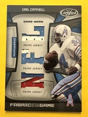2009 Certified Fabric Of The Game EARL CAMPBELL Game Worn Prime Patch /25 OILERS