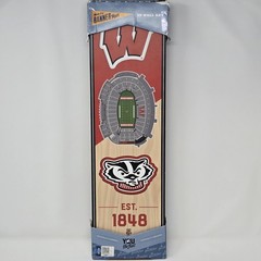 Wisconsin Badgers NCAA 3D Stadium Wall Art Banner 6×19 Made in USA Wood Décor