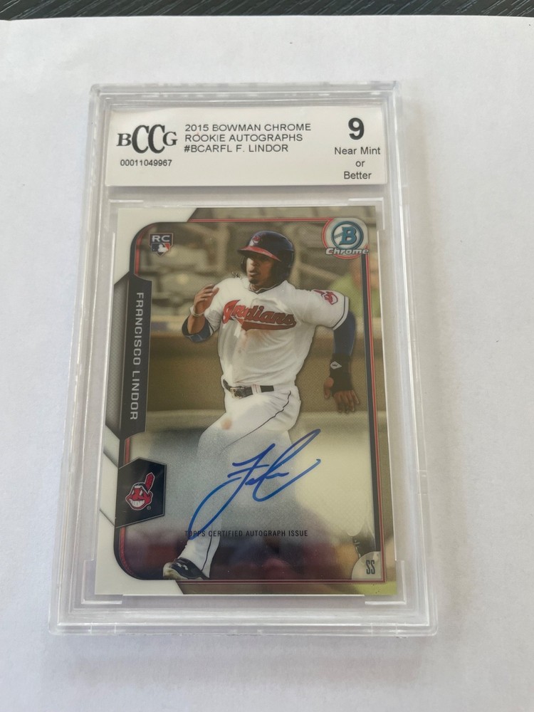 Francisco Lindor Bowman Chrome Rookie Autograph BCCG 9 Near Mint 🔥