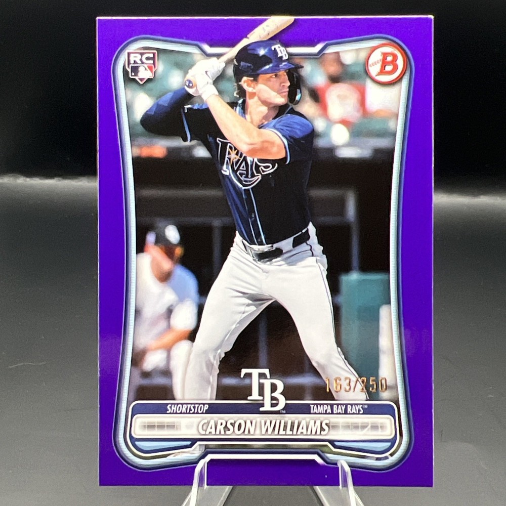 Topps 2026 Bowman Carson Williams Rays Rookie Purple /250 #39