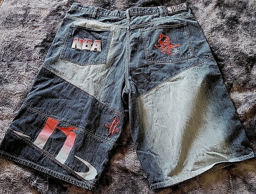 Vintage UNK Jean Shorts Houston Rockets Men’s Sz 42 Baggy NBA Basketball Y2K