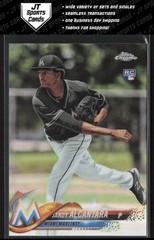 2018 Topps Chrome Sandy Alcantara 128 RC Refractor Miami Marlins