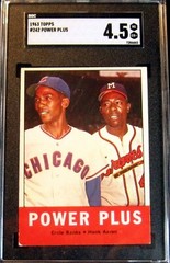 1963 Topps 242 Power Plus ( Banks, Aaron ) HOF. SGC 4 .5 VGEX+. (TX4443).