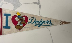 Vintage 1984 Los Angeles Dodgers Koufax Koala Felt Pennant 12X29 Rare MLB Promo