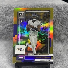 2022 Donruss LAMAR JACKSON Gold Holo Foil Press Proof Premium Ravens No 189