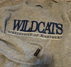 KENTUCKY WILDCATS Jansport VINTAGE Crew Gray LARGE Sewn Sweatshirt FREE SHIPPING