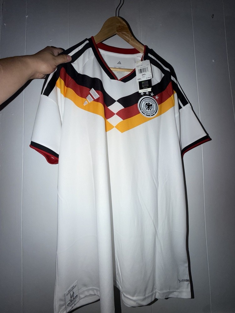 adidas Germany DFB Soccer Jersey White/Black/Red/Gold ClimaCool Size 2XL