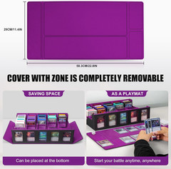 Trading Card Storage Box with Commander Display , 5-Row Deck Case with Removable