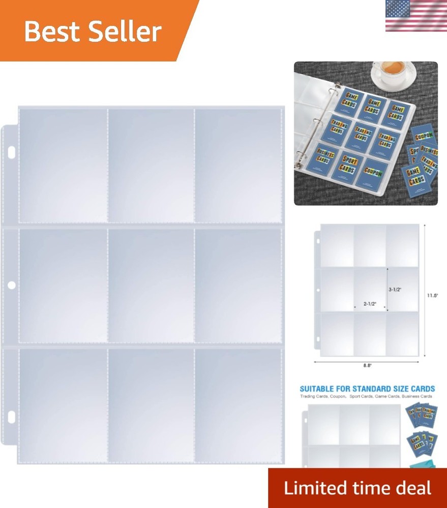 Versatile 120 Pack Page Protectors – 9 Pocket Trading Card Sleeves for Binders