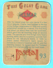 Charlie Neal 2024 Helmar This Great Game Ovsized 3.2 x 4.2 #93 Dodgers /20 OV461