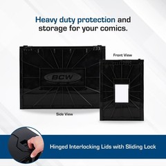150 BCW Current Mylar & Current Boards + 1 BCW Black Short Comic Bin Storage Kit