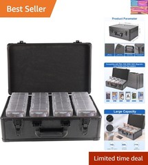 Portable Aluminum Card Case with Key-Lock – Protects 140+ Slabs & Fire Resistant