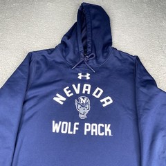 University Of Nevada Wolf Pack Hoodie Mens Large Blue Fleece Under Armour