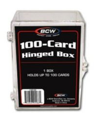 Case / 100 BCW 100 count Hinged Plastic Baseball Trading Card Protector Boxes
