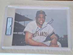 Willie Mays Gem Mt 10 Auto Signed In Blue 5.75×8 Photo GIANTS HOF Psa/dna #7264