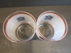 Chicago Bears NFL & Mobil Set of 2 Frosted DOF Rocks WHISKEY Bourbon 4″ Glasses